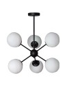View Abruzzo Pendant Lamp Black glass spheres 60cm Grappa 6xE27 ABR-LWGG-6XE27