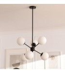 Pendant lamps - Abruzzo Pendant Lamp Black glass spheres 60cm Grappa 6xE27 ABR-LWGG-6XE27 - product 2