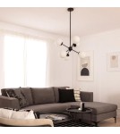 Abruzzo Lampa Wisząca Czarna szklane kule 60cm Grappa 6xE27 ABR-LWGG-6XE27