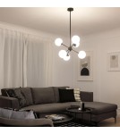 Abruzzo Lampa Wisząca Czarna szklane kule 60cm Grappa 6xE27 ABR-LWGG-6XE27