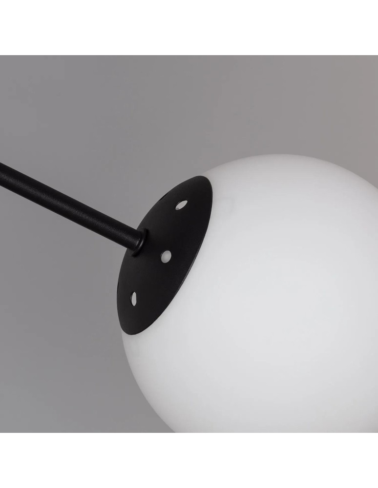 Abruzzo Lampa Wisząca Czarna szklane kule 60cm Grappa 6xE27 ABR-LWGG-6XE27