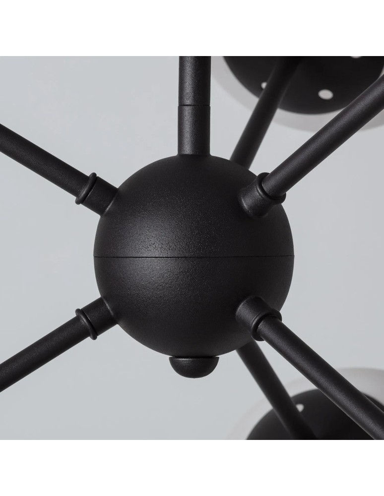 Abruzzo Lampa Wisząca Czarna szklane kule 60cm Grappa 6xE27 ABR-LWGG-6XE27