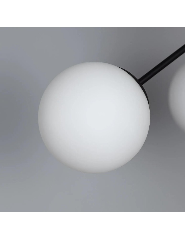 Abruzzo Lampa Wisząca Czarna szklane kule 60cm Grappa 6xE27 ABR-LWGG-6XE27