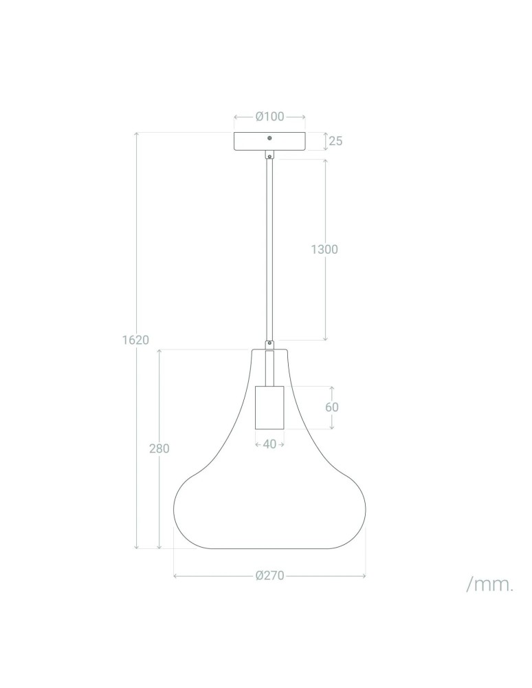 Abruzzo Lampa Wisząca Szklana Klasyczna Pico E27 ABR-LWS