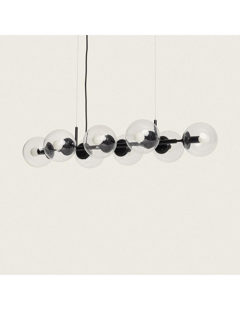 Abruzzo Lampa Wisząca czarna szklane kule 100cm Porto 8xE27 ABR-LWP-8XE14