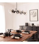 Pendant lamps - Abruzzo Pendant Lamp black glass spheres 100cm Porto 8xE27 ABR-LWP-8XE14 - product 4