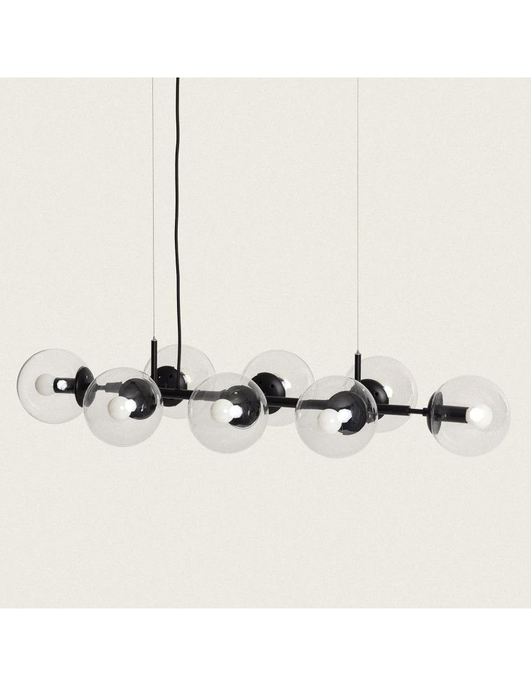 Pendant lamps - Abruzzo Pendant Lamp black glass spheres 100cm Porto 8xE27 ABR-LWP-8XE14 - product kolory-swiatla.pl 6