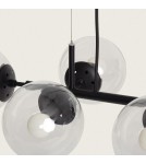 Pendant lamps - Abruzzo Pendant Lamp black glass spheres 100cm Porto 8xE27 ABR-LWP-8XE14 - product 7