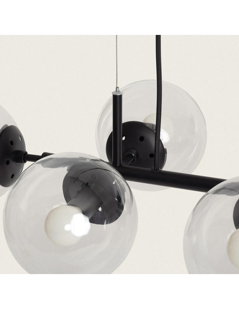 Pendant lamps - Abruzzo Pendant Lamp black glass spheres 100cm Porto 8xE27 ABR-LWP-8XE14 - product kolory-swiatla.pl 7