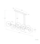 Abruzzo Lampa Wisząca czarna szklane kule 100cm Porto 8xE27 ABR-LWP-8XE14