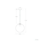 Abruzzo Lampa Wisząca Złota Szklana Kula Lazzur ABR-LWL-E27