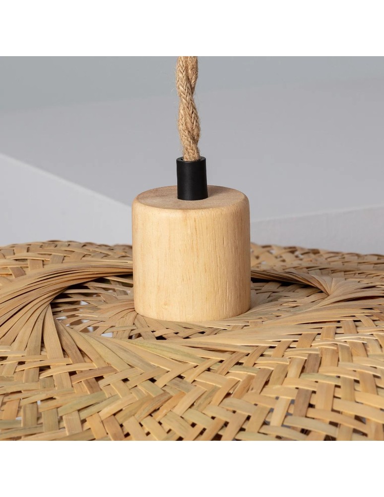 Abruzzo Lampa Wisząca Bambusa Kapelusz 60cm Boho Ponti E27 ABR-LWPP1-E27