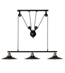 Abruzzo Lampa Wisząca Retro Czarna 90cm Monte 3xE27 ABR-LWR-3XE27