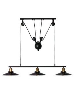 Abruzzo Retro Black 90cm Monte 3xE27 Pendant Lamp ABR-LWR-3XE27