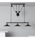 Abruzzo Lampa Wisząca Retro Czarna 90cm Monte 3xE27 ABR-LWR-3XE27