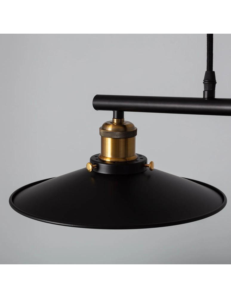 Abruzzo Lampa Wisząca Retro Czarna 90cm Monte 3xE27 ABR-LWR-3XE27