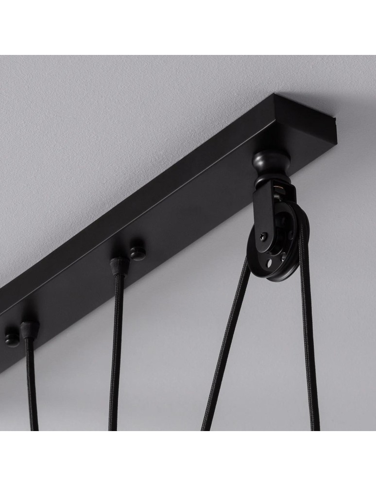 Abruzzo Lampa Wisząca Retro Czarna 90cm Monte 3xE27 ABR-LWR-3XE27