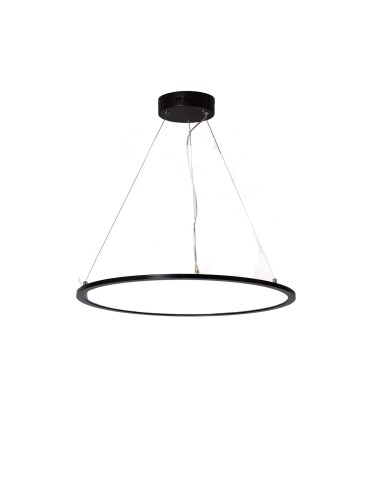 Abruzzo Lampa Biurowa Wisząca okragła Panel LED 36W Czarna Ramka Biuro 60cm ABR-LWBO-36W-3000K