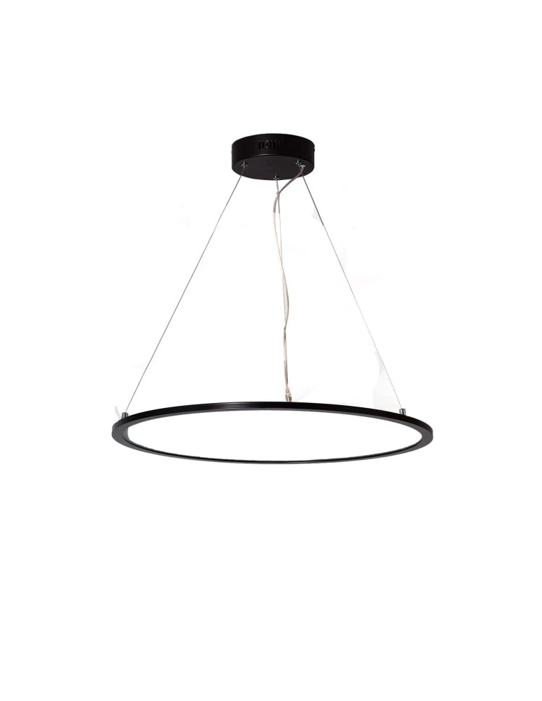 Abruzzo Lampa Biurowa Wisząca okragła Panel LED 36W Czarna Ramka Biuro 60cm ABR-LWBO-36W-3000K