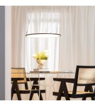 Abruzzo Lampa Biurowa Wisząca okragła Panel LED 36W Czarna Ramka Biuro 60cm ABR-LWBO-36W-3000K