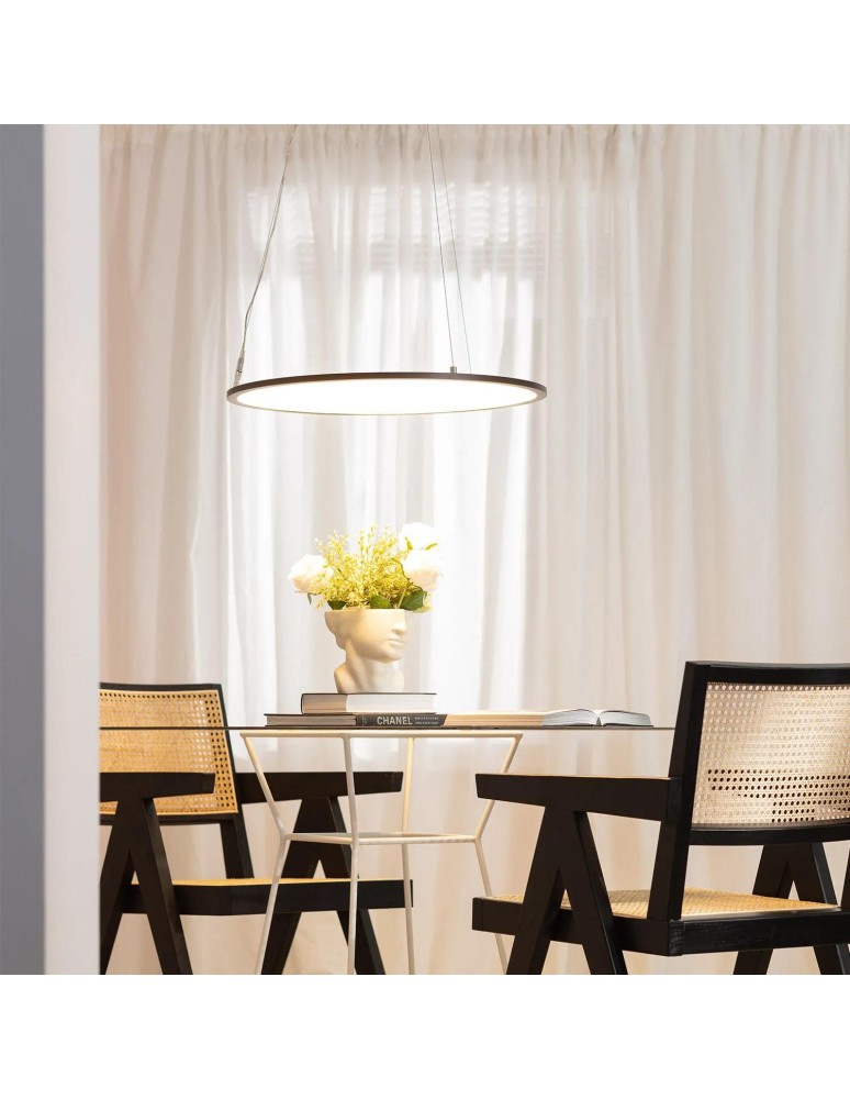 Pendant lamps - Abruzzo Office Pendant Lamp Circular LED Panel 36W Black Frame Office 60cm ABR-LWBO-36W-3000K - product kolory-swiatla.pl 2