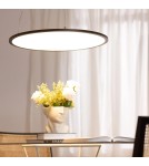 Abruzzo Lampa Biurowa Wisząca okragła Panel LED 36W Czarna Ramka Biuro 60cm ABR-LWBO-36W-3000K