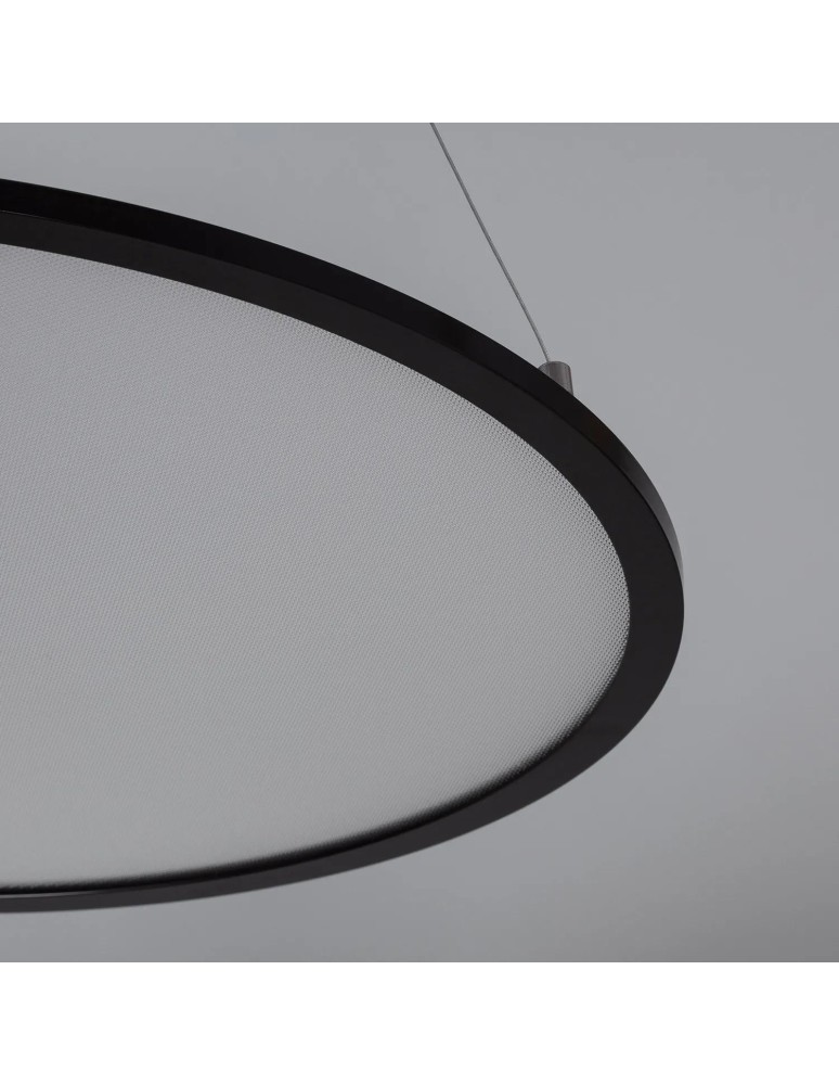 Abruzzo Lampa Biurowa Wisząca okragła Panel LED 36W Czarna Ramka Biuro 60cm ABR-LWBO-36W-3000K