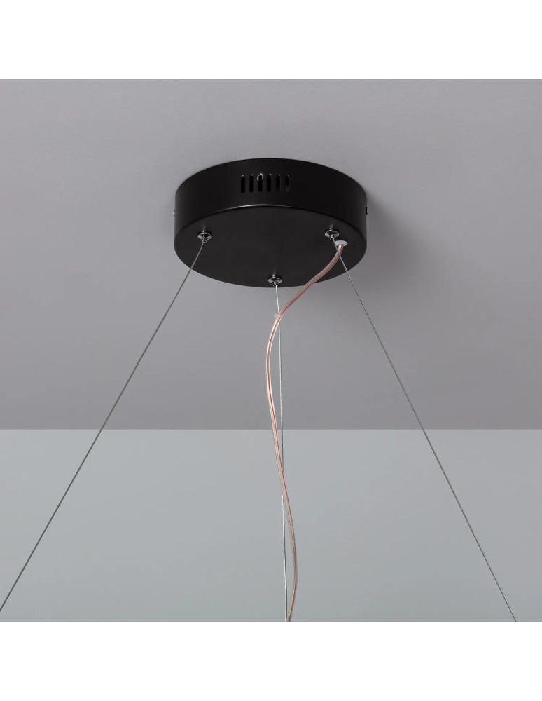 Abruzzo Lampa Biurowa Wisząca okragła Panel LED 36W Czarna Ramka Biuro 60cm ABR-LWBO-36W-3000K