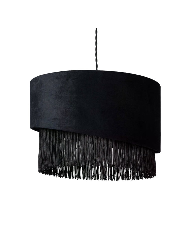 Pendant lamps - Abruzzo Black Velvet Pendant Lamp 40cm Fonte E27 ABR-LWAF-E27 - product kolory-swiatla.pl 1