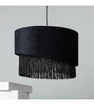 Abruzzo Lampa Wisząca z Czarnego Aksamitu 40cm Fonte E27 ABR-LWAF-E27