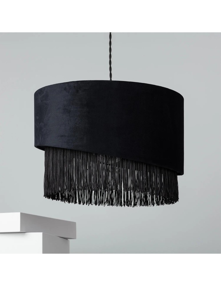 Pendant lamps - Abruzzo Black Velvet Pendant Lamp 40cm Fonte E27 ABR-LWAF-E27 - product kolory-swiatla.pl 2