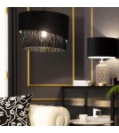 Abruzzo Lampa Wisząca z Czarnego Aksamitu 40cm Fonte E27 ABR-LWAF-E27