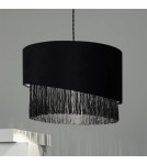 Abruzzo Lampa Wisząca z Czarnego Aksamitu 40cm Fonte E27 ABR-LWAF-E27