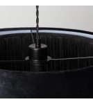 Abruzzo Lampa Wisząca z Czarnego Aksamitu 40cm Fonte E27 ABR-LWAF-E27