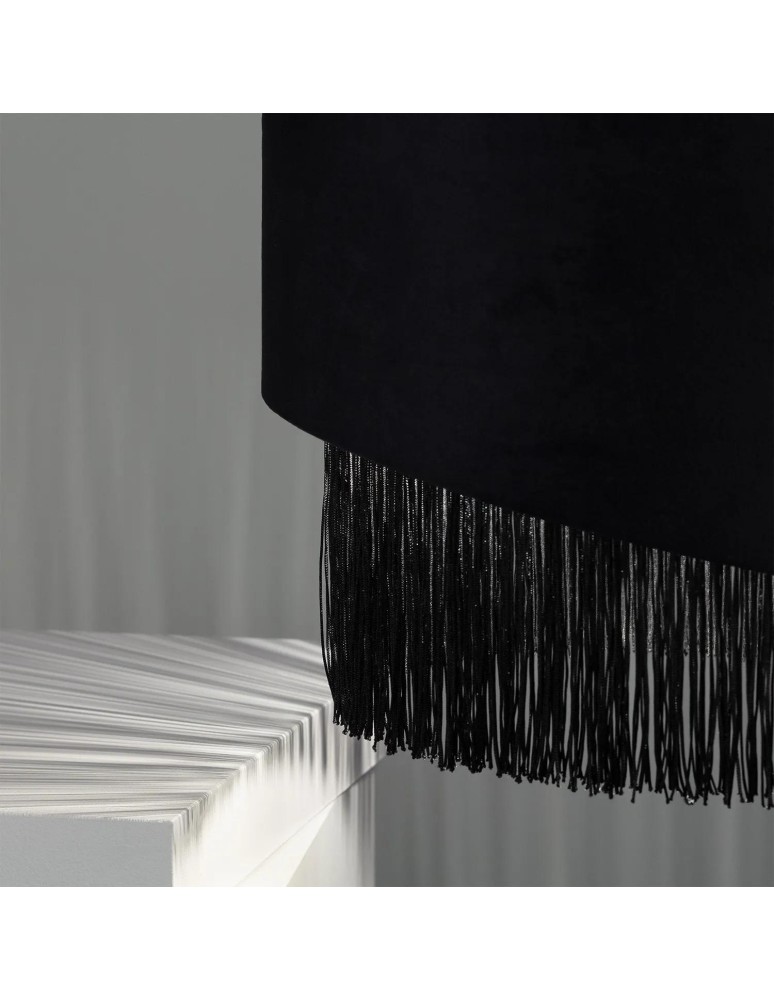 Abruzzo Lampa Wisząca z Czarnego Aksamitu 40cm Fonte E27 ABR-LWAF-E27