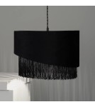 Abruzzo Lampa Wisząca z Czarnego Aksamitu 40cm Fonte E27 ABR-LWAF-E27