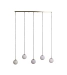 Pendant lamps - Abruzzo Pendant Lamp Glass Spheres Gold 130cm Dante 5xE27 ABR-LWD-5XE27 - product 1