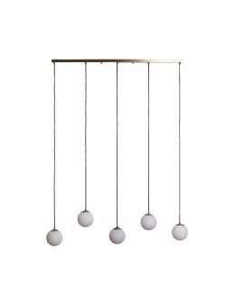 Abruzzo Lampa Wisząca szklane Kule Złota 130cm Dante 5xE27 ABR-LWD-5XE27