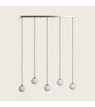 Pendant lamps - Abruzzo Pendant Lamp Glass Spheres Gold 130cm Dante 5xE27 ABR-LWD-5XE27 - product 2