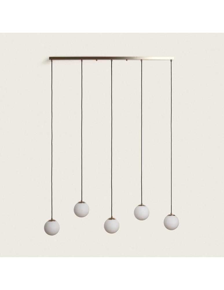 Pendant lamps - Abruzzo Pendant Lamp Glass Spheres Gold 130cm Dante 5xE27 ABR-LWD-5XE27 - product kolory-swiatla.pl 2