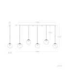 Pendant lamps - Abruzzo Pendant Lamp Glass Spheres Gold 130cm Dante 5xE27 ABR-LWD-5XE27 - product 6