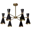 6 point chandelier - Abruzzo Chandelier Ceiling Lamp Black and Gold 75cm Salvatore 6xE27 ABR-LWS-6XE27 - product 1