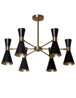 Abruzzo Chandelier Ceiling Lamp Black and Gold 75cm Salvatore 6xE27 ABR-LWS-6XE27