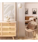 Abruzzo Lampa Podłogowa Złota Szklana Kula Mleczna 165cm Home E27 ABR-LSHH-E27 Abruzzo Lampa Podłogowa Złota Szklana Kula Mleczna 165cm Home E27 ABR-LSHH-E27