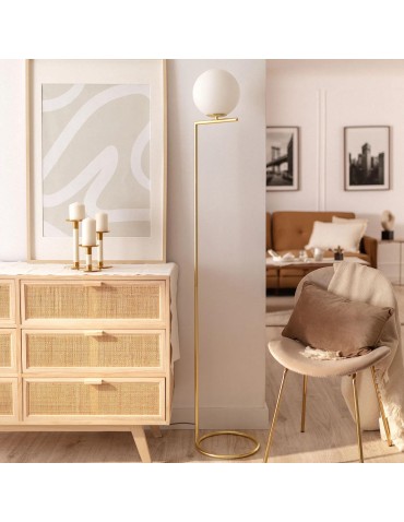 Abruzzo Gold Milk Glass Ball Floor Lamp 165cm Home E27 ABR-LSHH-E27 - product 2