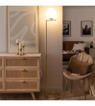 Floor lamps - Abruzzo Gold Milk Glass Ball Floor Lamp 165cm Home E27 ABR-LSHH-E27 - product 3