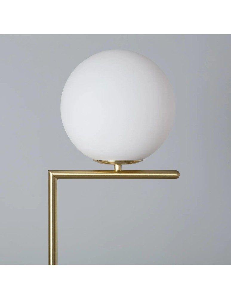 Abruzzo Lampa Podłogowa Złota Szklana Kula Mleczna 165cm Home E27 ABR-LSHH-E27 Abruzzo Lampa Podłogowa Złota Szklana Kula Mleczna 165cm Home E27 ABR-LSHH-E27