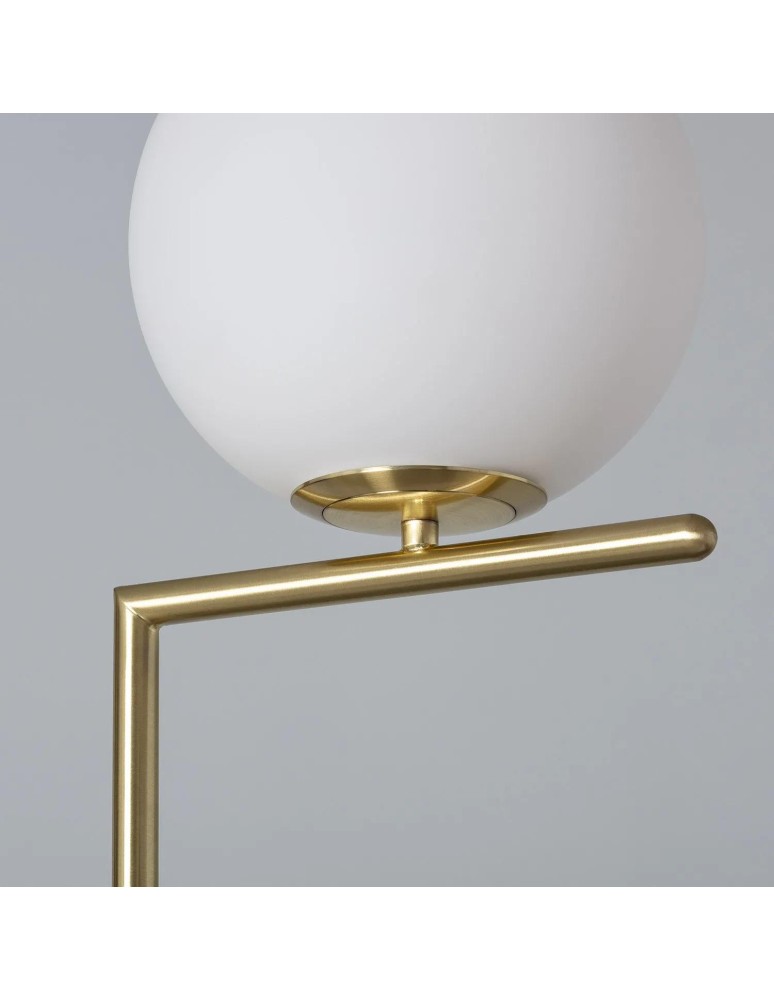 Abruzzo Lampa Podłogowa Złota Szklana Kula Mleczna 165cm Home E27 ABR-LSHH-E27 Abruzzo Lampa Podłogowa Złota Szklana Kula Mleczna 165cm Home E27 ABR-LSHH-E27