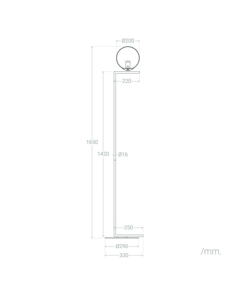 Floor lamps - Abruzzo Gold Milk Glass Ball Floor Lamp 165cm Home E27 ABR-LSHH-E27 - product kolory-swiatla.pl 9