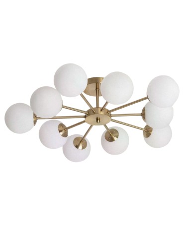 Abruzzo Hanging Ceiling Lamp Gold Chandelier Glass Spheres 70CM Elegante 10x G9 ABR-ZWZ-10XG9